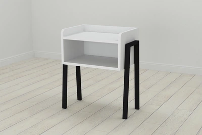 Тумба модульна Ferrum-decor Джузі 540x450x320 метал Чорний ДСП Біле 16 мм (DJU0001)