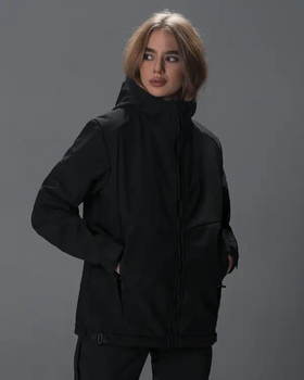 Куртка женская тактическая Robokop 2.0 демисезон с капюшоном Чёрная L