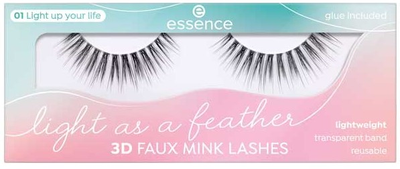 Штучні вії Essence Cosmetics Light As A Feather 3D Faux Mink Lashes 01 Light up your life чорні 1 пара (4059729394279)