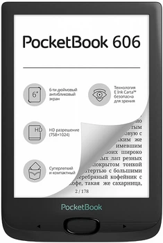Электронная книга 6" PocketBook 606 8Gb Черная Factory Recertified