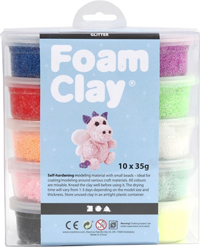 Zestaw do lepienia Creativ Company Foam Clay Glitter 10 kh 35 g (5712854177221)