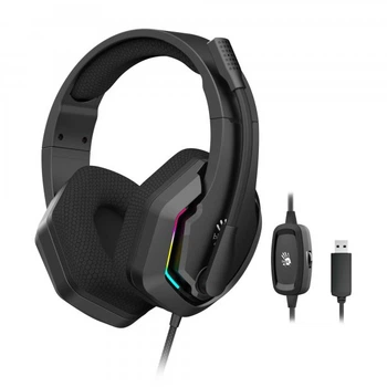 Гарнитура игровая Bloody G260 с подсветкой, USB, цвет черный