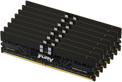 Оперативная память Kingston Fury DDR5-4800 131072MB PC5-38400 (Kit of 8x16384) Renegade Pro XMP ECC Registered 1Rx8 Black (KF548R36RBK8-128)