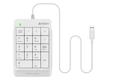 Клавиатура цифровая A4Tech FK13P, белая, USB