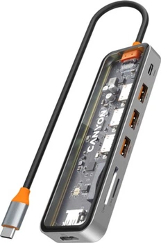 Мультипортова док-станція Canyon DS-13 4k 7-в-1 USB-C Space Grey (CNS-TDS13)