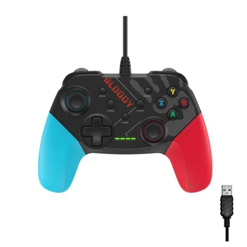 Проволочный геймпад Bloody GP30 (Sports Blue), черный+синий+красный