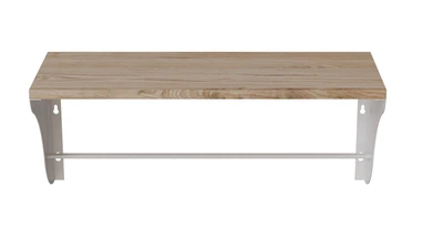 Полиця настінна Ferrum-decor Комфі 260x600x240 метал Білий ДСП Дуб Сан-Маріно 16 мм (KOM0030)