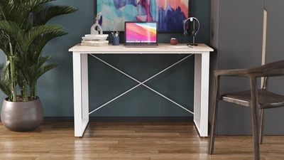 Письменный стол Ferrum-decor Драйв 750x1000x700 Белый металл ДСП Дуб Сан-Марино 32 мм (DRA205)