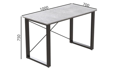 Письмовий стіл Ferrum-decor Драйв 750x1000x700 Чорний метал ДСП Бетон 32 мм (DRA196)