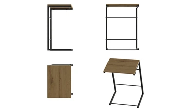 Столик приставной Терри Ferrum-decor 650x440x330 Черный металл ДСП Дуб Артизан 16 мм (TERR006)