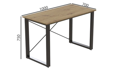 Письмовий стіл Ferrum-decor Драйв 750x1000x700 Чорний метал ДСП Дуб Артизан 32 мм (DRA195)