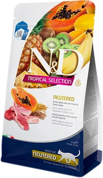 Сухий низькозерновий корм Farmina N&D Tropical Selection для стерилізованих дорослих кішок (ягня/тропічні фрукти) 1.5 кг (8010276042125)
