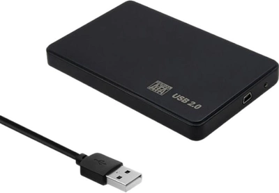 Kieszeń zewnętrzna Qoltec 51862 na 2.5'' HDD/SSD USB 2.0 Czarna (5901878518626)