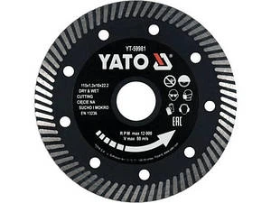 Диск відрізний алмазний YATO Ø= 125x1.6x10x22.2мм по гресу, склу, кераміці. мокрий/сухий різ