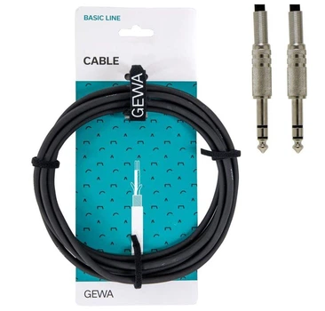 Инструментальный/гитарный/межблочный кабель Jack 6,3 stereo — Jack 6,3 stereo GEWA Basic Line 6м