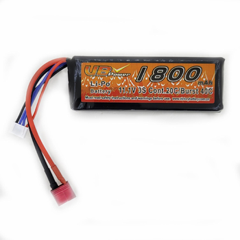 Аккумулятор LiPo 11.1V 1800mah - stick 20-40C Т-коннектор (VBPower) (для страйкбола)