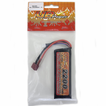 Аккумулятор LiPo 7.4V 2200mah - stick 25-50C моноблок Т-коннектор (VBPower) (для страйкбола)