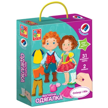 Игра настольная Vladi Toys магнитная одевалка. Оливер и Мия VT3702-12 (укр)