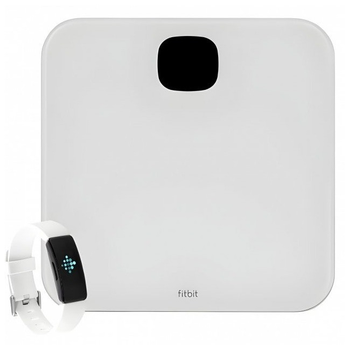 Напольные весы Fitbit Aria Air + смарт часы Inspire HR Square White S