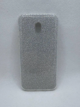 Чехол Fashion Case Глянец Блёстки для Xiaomi Redmi 8a Серебро