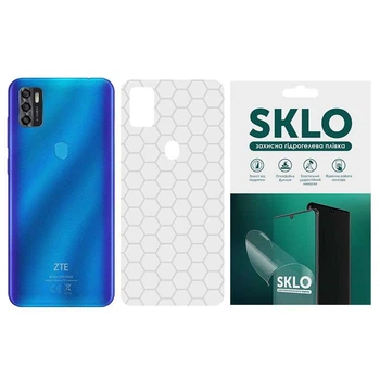 Защитная плёнка SKLO Back Transparent на тыльную сторону для ZTE Blade A7 (2019) (Прозрачный / Соты) (158091)
