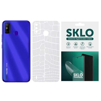 Защитная плёнка SKLO Back Transparent на тыльную сторону для TECNO POP 2F (Прозрачный / Croco) (161519)
