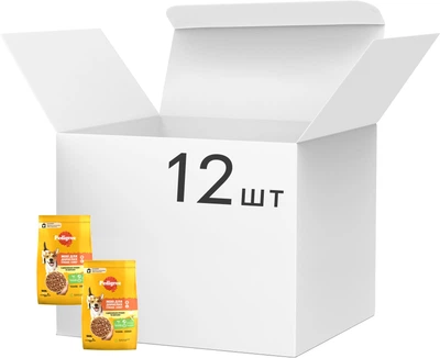 Упаковка сухого корму для дорослих собак малих порід Pedigree з птицею та овочами 12*500 г (5998749143421)