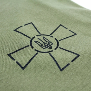 Якісна футболка з Гербом ЗСУ (ХХL), армійська футболка хакі ЗСУ, чоловіча футболка з бавовни