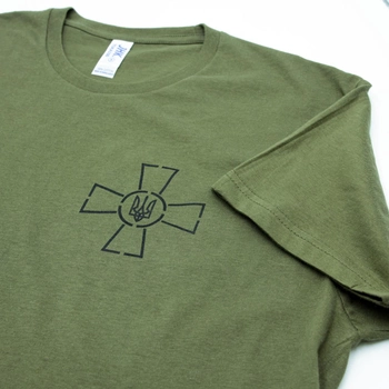 Качественная футболка с Гербом ЗСУ (ХХL), армейская футболка хаки ВСУ, мужская футболка с хлопка