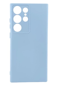 Чехол Silicone Case Box для Samsung Galaxy S23 Ultra бампер с микрофиброй голубой