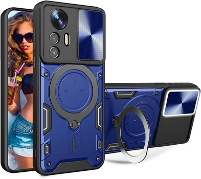 Чехол Magnetic Shield для Xiaomi Redmi Note 12S бампер противоударный с подставкой Blue