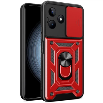 Чехол Hide Shield для Realme Note 50 / RMX3834 бампер противоударный с подставкой Red