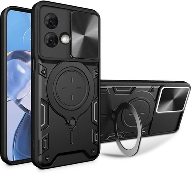 Чохол Magnetic Shield для Motorola Moto G84 протиударний бампер з підставкою Black