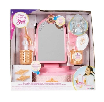 Zestaw akcesoriów dla lalki Jakks Disney Princess Style Modern Makeup Mirror 7 szt (0192995228788)