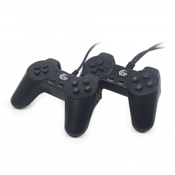 Двойной игровой геймпад Gembird JPD-UB2-01, USB интерфейс, черный цвет