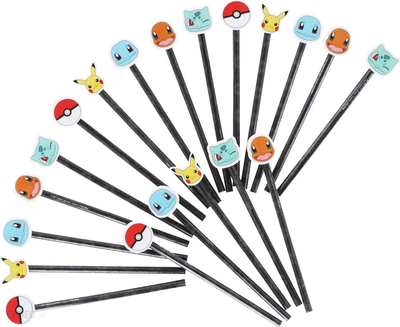 Набір кольорових олівців Euromic Pokemon з гумкою 20 шт (5701359805951)