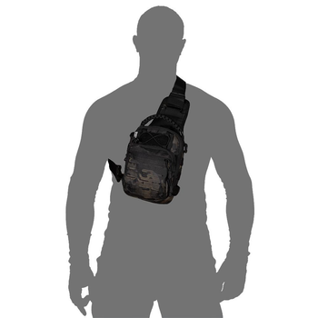 Тактическая универсальная однолямочная сумка Camotec Adapt Multicam Black