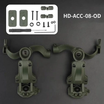 Кріплення для активних навушників на каску, шолом Fast чебурашка Wosport HD-ACC-08 Olive