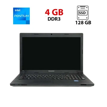 Ноутбук Lenovo B590 / 15.6" (1366x768) TN / Intel Pentium 2020M (2 ядра по 2.4 GHz) / 4 GB DDR3 / 128 GB SSD / Intel HD Graphics / WebCam б/у
