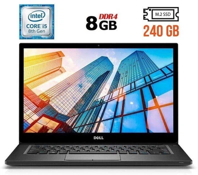 Ноутбук Б-класс Dell Latitude 7490 / 14" (1366x768) TN / Intel Core i5-8250U (4 (8) ядра по 1.6 - 3.4 GHz) / 8 GB DDR4 / 240 GB SSD M.2 / Intel UHD Graphics 620 / WebCam / USB 3.1 / HDMI / Windows 10 б/у