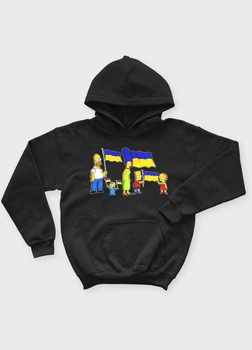 Худі MODNO з патріотичним принтом Сімпсони 158 см Чорний (HDKids-001-3-BL-005-1-124)