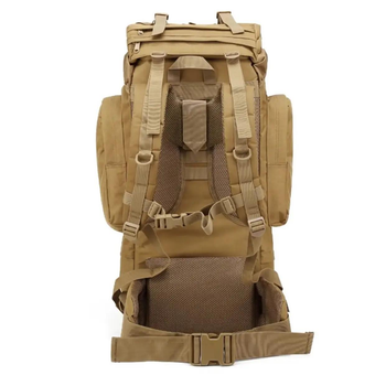 Каркасний тактичний рюкзак 80 літрів Large tactical багатофунціональний Койот