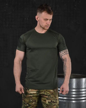 Тактическая мужская потоотводящая футболка XL олива (85654)