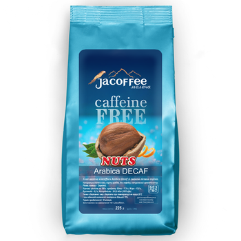 Кофе молотый без кофеина Jacoffee Arabica, Лесной орех, 225г