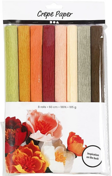 Набір крепового гофрованого паперу Creative Toys пастельні кольори 8 аркушів  (5712854455381)