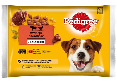 Mokra karma dla psów Pedigree mix smaków 4 x 100 g (5900951249365)