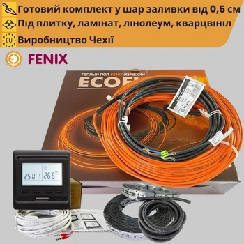 Теплый пол комплект Fenix ADSV10 250 Вт 1,4м² - 2,4м² + терморегулятор программируемый черный. Тёпый пол БЕЗ стяжки