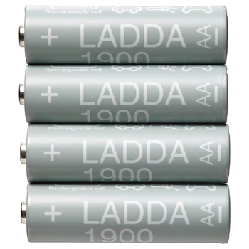 Акумуляторні батарейки HR06 AA 1.2V, 1900 мАч ІКЕА LADDA 005.098.14 4шт.