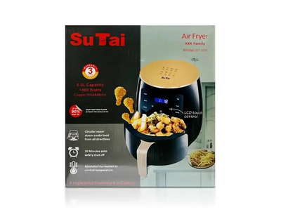 Аэрогриль Su Tai 505 1800W аэрофритюрница безмасляная для приготовления без масла с регулировкой температуры 6 л черная