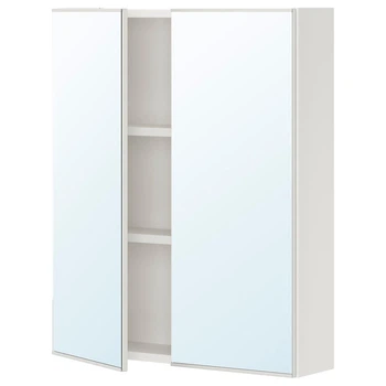 Зеркальный шкаф с 2 дверцами ИКЕА ENHET белый, 60x17x75 см 393.236.69